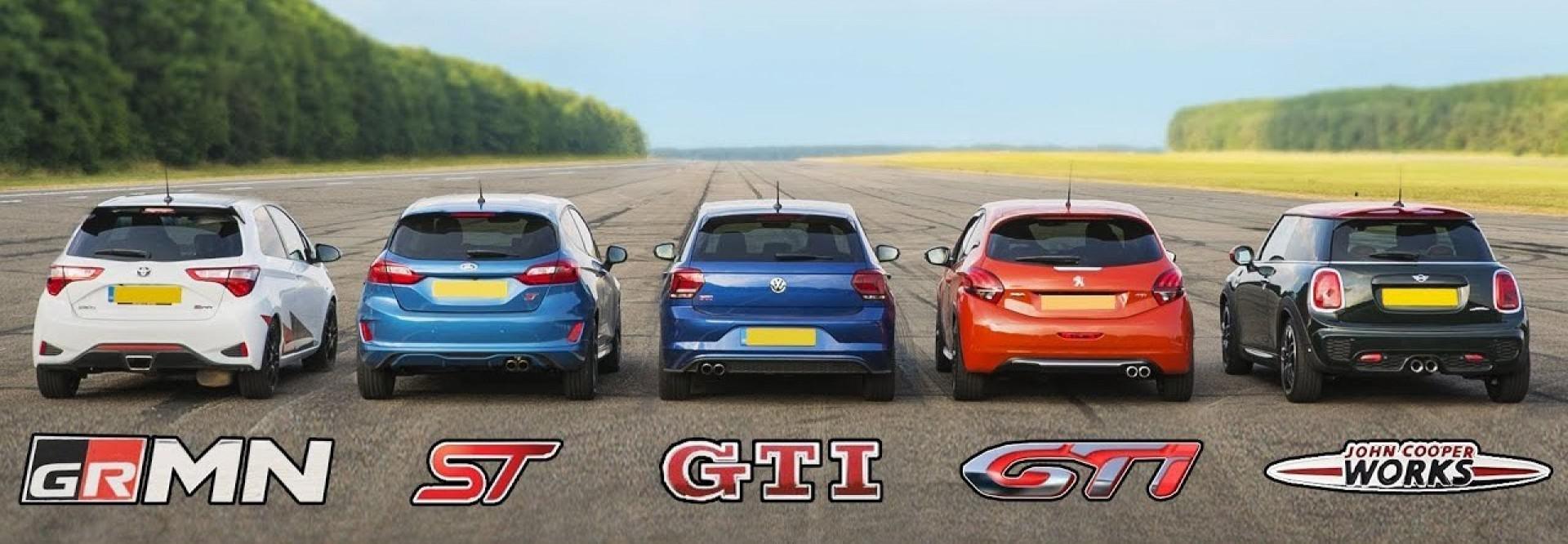 Quelle sportive se classera en première position ? Polo GTI vs Fiesta ST vs Mini JCW vs Yaris GRMN vs 208 GTi